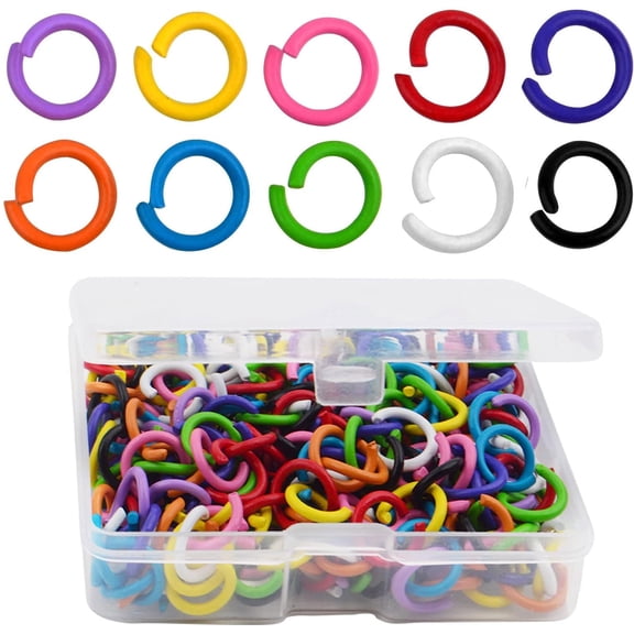 300pcs 10 Colors 8mm Open Jump Rings Metal Single Jump Ring Links Wire Ring Connectors with a Plastic Box for DIY Choker Necklaces Bracelet Jewelry Making