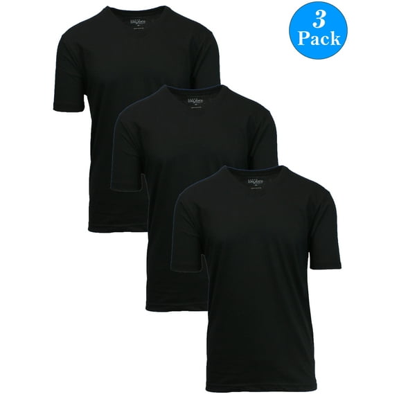 Men's Premium Cotton Blend Short Sleeve V-Neck Tees (3-Pack)