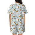 thumbnail image 3 of Qekee Carrot Rabbit Women's Pajama Set Short Sleeve Sleepwear Summer Home Wear with Pockets Soft Short Sleeve Shirt - Carrot Rabbit, 3 of 9