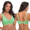 thumbnail image 6 of Curve Muse Women's Plus Size Unlined Underwire Lace Bra with Cushion Straps-2PK-WHITE,GREEN-40C, 6 of 7