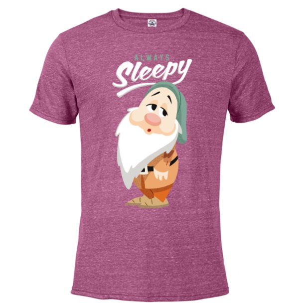 Disney Snow White And The Seven Dwarfs Always Sleepy T Shirt Short Sleeve Blended T Shirt For 