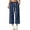 Dark Blue, variant on Tqcoqu Women's Dstring Elastic Waist Straight Cropped Jeans,Pull On Loose Fit Denim Capri Pants with Side Pockets,Black Women's XS-XXL