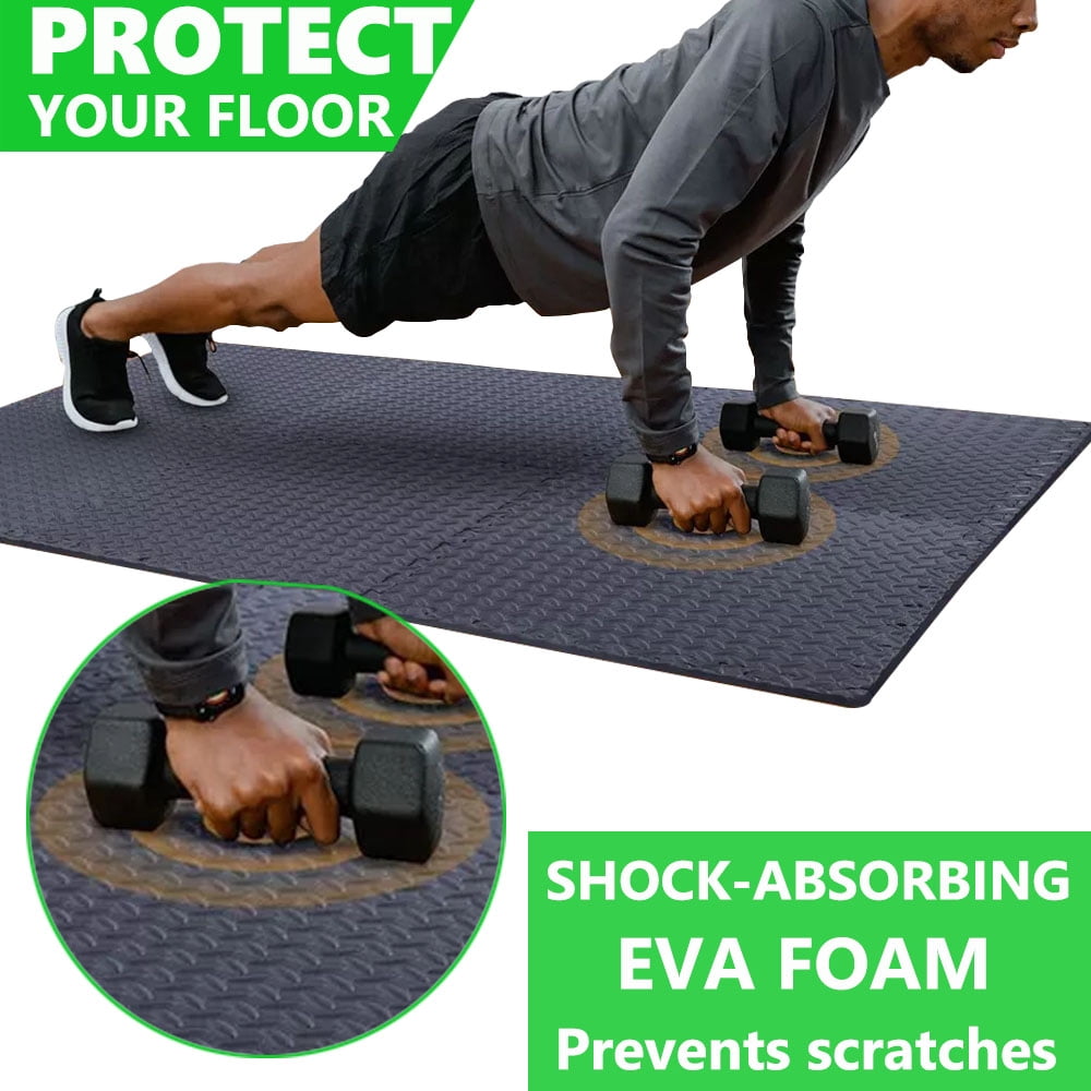 TIANLAIMEI Puzzle Gym Flooring Set, EVA Soft Foam Floor Mat, Interlocking Tiles for Gyms, Flooring, Workout, Gym Equipments, Pack of 12/20