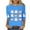 066-Sky Blue, variant on Ounisa Halloween Womens 3/4 Length Sleeve Tops Round Neck Loose Cute Tee Shirts Dressy Casual Print Blouses Tunic