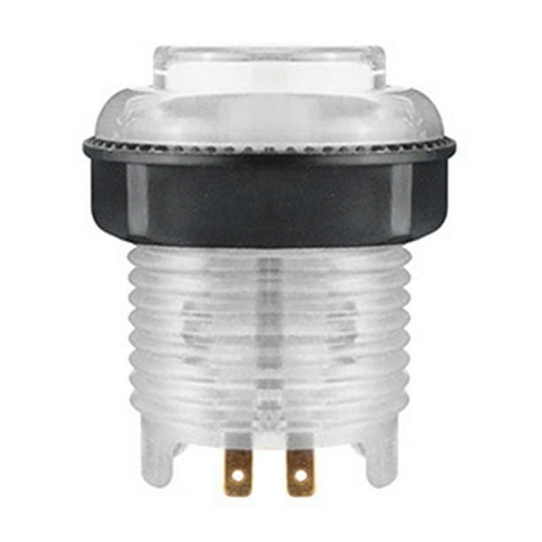 1 Botón Pulsador LED Iluminado de 28 mm con Tuerca y Cable de Luz de 4 para Piezas de Máquina de Juego de Arcade de Tablero de Retardo Cero, Color