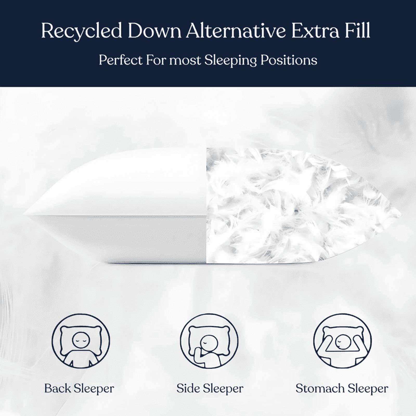 Delara Bed Pillows Set of 2 GOTS Certified Organic Cotton Sateen Shell, Down Alternative Fill, Hypoallergenic, Cooling & Breathable, Triple Certified GOTS + OEKO-TEX + GRS, Eco-Friendly, King 20"x36"