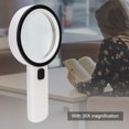 thumbnail image 4 of Herwey 30X Handheld Magnifying Glass Double-Layer Optical Lens with LED UV Banknote Light,LED Magnifying Glass,Handheld Magnifier, 4 of 8