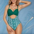 thumbnail image 4 of Guiexla Women Bikini Padded Splicing Unique Leopard Print Women Swimsuit for Hawaii, 4 of 8