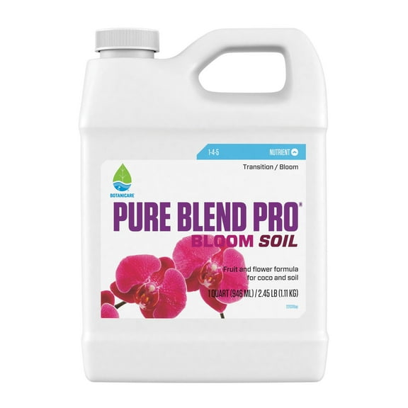 Botanicare Pure Blend Pro Bloom Soil, Nutrient for Fruit and Flowers, 1-4-5, 1 qt.
