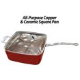 thumbnail image 2 of BulbHead 11198 Red Copper Square Pan 5 Piece Set by BulbHead, 10-Inch Pan, Glass Lid, Fry Basket, & More, 2 of 6