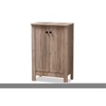 thumbnail image 1 of Baxton Studio Derek Modern and Contemporary Transitional Natural Oak Finished Wood 2-Door Shoe Cabinet, 1 of 5