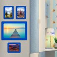 thumbnail image 4 of Etiqueta engomada del marco de la pared de la foto Etiqueta engomada removible del arte de la foto del marco de la foto del PVC de 2 capas para el refrigerador de la sala de estar, azul, 10 " Noticed LF0072-19B, 4 of 6