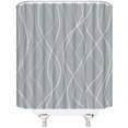 thumbnail image 2 of Gray Striped Shower Curtain Line Wavy Simple Modern Fashion Fabric Bathroom Decor Set with Hooks(36" WX72 H), 2 of 3