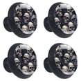thumbnail image 2 of 4 Pcs Skull Knobs for Kitchen Cabinet Cupboard Dresser Bookcase Drawer Pulls Handles Round Home Decor, 2 of 8