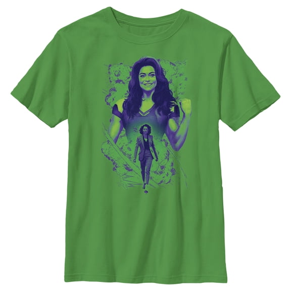 Boy's She-Hulk: Attorney at Law Explosion of Willpower  Graphic Tee Kelly Green Medium