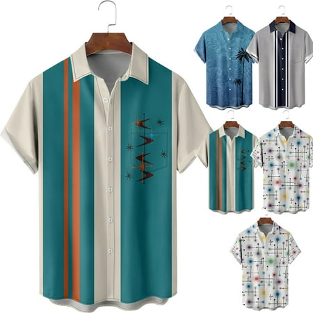 

Big Men s Button Down Short Sleeve Hawaii Shirts with Chest Pocket Soft Clothes Size 100-170/XXS-8XL