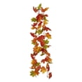 thumbnail image 2 of BOPORO Maple Leaves Fall Garland 6ft/Strand Artificial Fall Garland Colorful Autumn Decoration for Home Wedding Party Thanksgiving Christmas Decorations Orange_001, 2 of 6