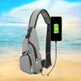 thumbnail image 5 of Stylago USB Charging Port Sling Backpack for Women Chest Bag Crossbody Purse with Earphone Hole Multifunctional Hiking Travel Pack Grey, 5 of 6