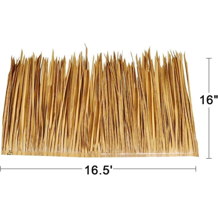 Duck Blind Grass Thatch Panel Runner roll Synthetic Mexican Straw Roof  Thatch Palm Thatch Rolls Tiki bar Grass for roof Decorative thatch  Farmhouse Plastic thatch (Size:9m)