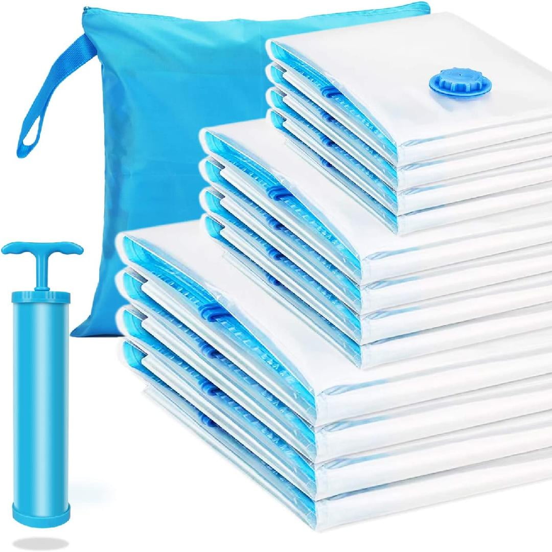 Vacuum Storage Bags for Clothes, 12 Pack Vacuum Sealer Bags Clothes