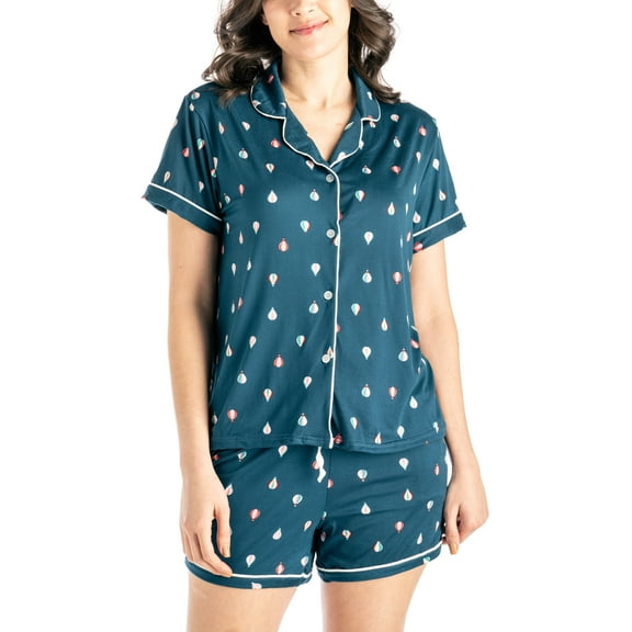 Hello Mello Carried Away Lounge Top and Shorts, 2-Piece Pajama Set, Carried Away Small/Medium (Women's)