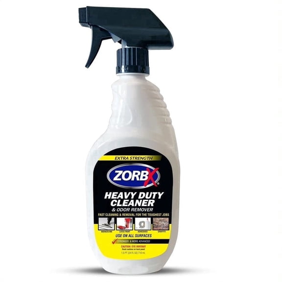 ZORBX Heavy Duty Cleaner & Odor Remover - Paint, Graffiti & Adhesive Remover for Metal, Wood, Glass & Concrete (24 oz)