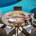 thumbnail image 5 of Farm Pig Cow Round Tablecloth 36-44 Inch Round Fitted Table Cloth with Elastic Edge, Funny Cute Animals Chicken Oil Painting Waterproof Table Cover Protector for Outdoor Picnic Party Dining, 5 of 6