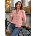thumbnail image 6 of TGSLY Women's Shawl Collar Sweater Soft Smooth V Neck Button Down Long Sleeve Knit Cardigan Oversize Casual Solid Color Fall Winter Outerwear XL, 6 of 6