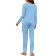 thumbnail image 3 of SCRAWLGOD Cartoon Axolotl Women Pajama Sets 2 Piece Lounge Set Women Long Sleeve Size S Drawstring Ladies Pjs Breathable Women's Soft Loungewear, 3 of 7