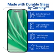 onn Corning Glass Screen Protector for iPhone® 16 Pro Max, Made with Durable Glass by Corning™ for Ultimate Protection, Includes Easy Application Tray