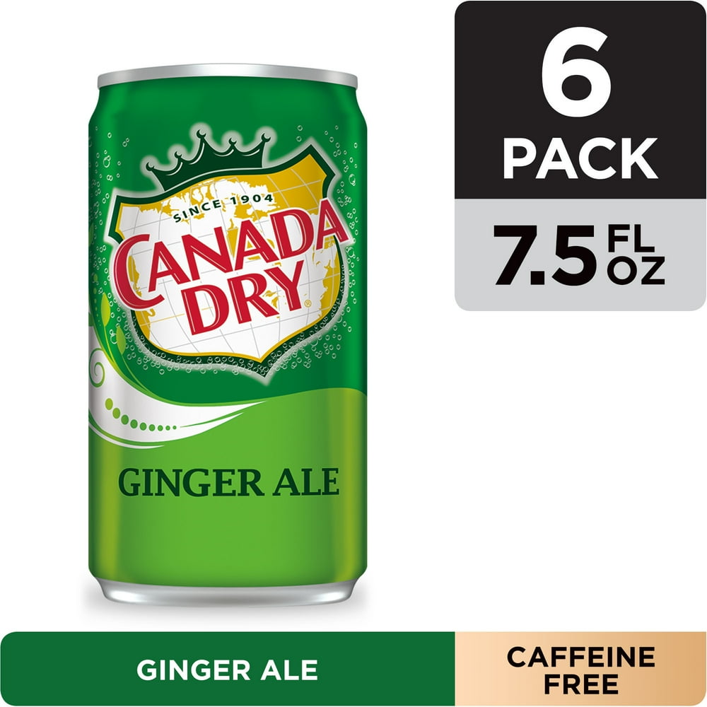 Canada Dry Ginger Ale Soda, 7.5 fl oz cans, 6 pack