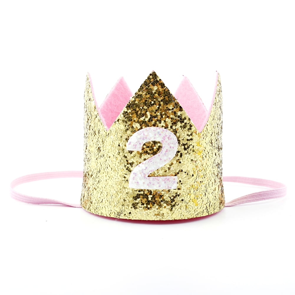 Newborn Baby Boy Girl 1st First Birthday Crown One Year Party Hat Headband Tiara 