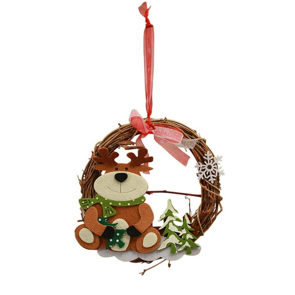 VOTRUDI Christmas Door Wreath,Christmas Decorations Santa Claus Small Circle Wreath Pendants Children's Christmas Gifts Wreath Christmas Tree Pendants