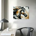 thumbnail image 4 of Nawypu Country Farmhouse Canvas Print Painting Animal Wall Art 'Glamerous Gold Noir Horse' Gold Framed Canvas Rustic Home Décor Gold, Black, 4 of 6