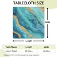 thumbnail image 2 of Teal Marble Gold Wave Pattern Square Fitted Tablecloth with Elastic Edge,Square Table Cover,Washable Elastic Table Cover for Home Kitchen Party Decor 34"x34", 2 of 6