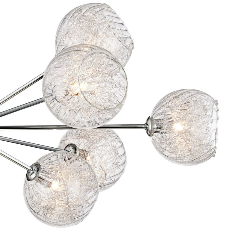 Possini Euro Design Wired Chrome Chandelier Lighting 32