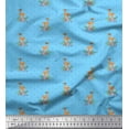 thumbnail image 1 of Soimoi Blue Cotton Cambric Fabric Dot & Deer Animal Decor Fabric Printed Yard 56 Inch Wide, 1 of 3