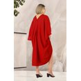 thumbnail image 3 of HAPPY BAY Women's Viscose Summer Button Closure Beachwear Duster Cardigan Beach Kimono for Women 3X-4X Red, Plain, 3 of 5
