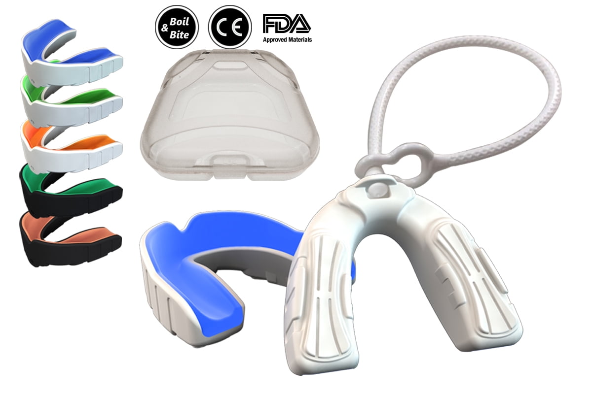 COOLLO SPORTS Boil and Bite Mouth Guard with Strap DBT Sport Mouthpiece