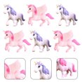 thumbnail image 3 of 6 Pcs Décorations Miniatures Colorées Unicorn Mini Paysage Plastique Unicorn Ornements, 3 of 8