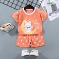 thumbnail image 2 of mgoYE 12-18 Month Boy Clothes Toddler Baby Boy Summer Beach Outfits Short Sleeve T-Shirt + Swim Shorts Set 2Pcs Children's Day Gift|Orange 6-12 Months, 2 of 4