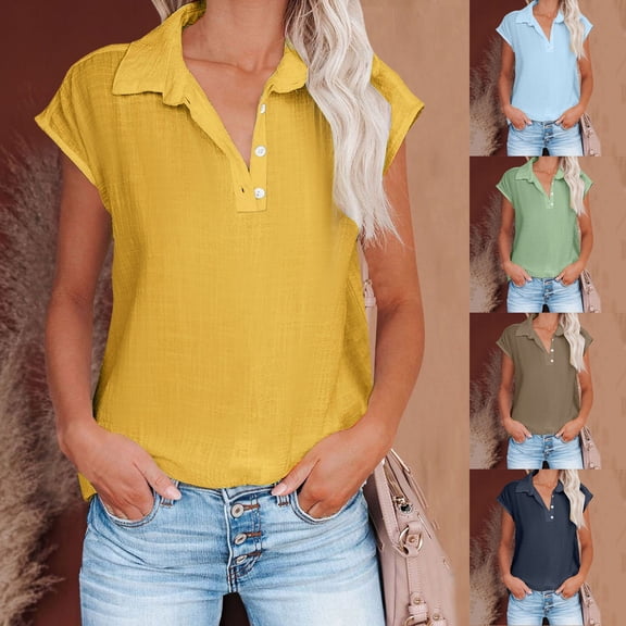 Kcolen Women Short Sleeve Tunic Blouse Short Sleeve Pullovers Summer Tops for Women Solid Color Drop Shoulder Comfortable Trendy Blouses Dressy Casual Vacation Clothes,Coffee