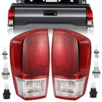 Kojem Pair Tail Brake Lights For 2016-2022 Toyota Tacoma W/Bulbs Chrome Housing Left Right Replacement for TO2801198 TO2800198 8155004180 8156004180