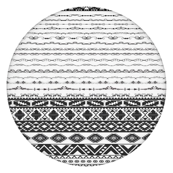 Round Elastic Tablecloth with Snug Fit - 100% Waterproof & Windproof Stretch Table Cover for Outdoor Dining, Picnic, Parties (Fits 44" Tables, Wipeable & Scratch-Resistant)