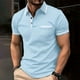 thumbnail image 1 of pstuiky camiseta de hombre, Camiseta informal de color liso con solapa y botones y bolsillo versátil para hombre camisas casuales para hombre xxxl, 1 of 3