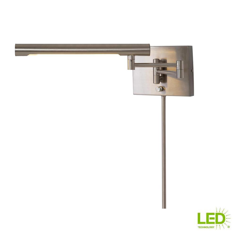 Home Decorators Collection Bovoni 1-Light Polished Nickel Wall Mounted Light 