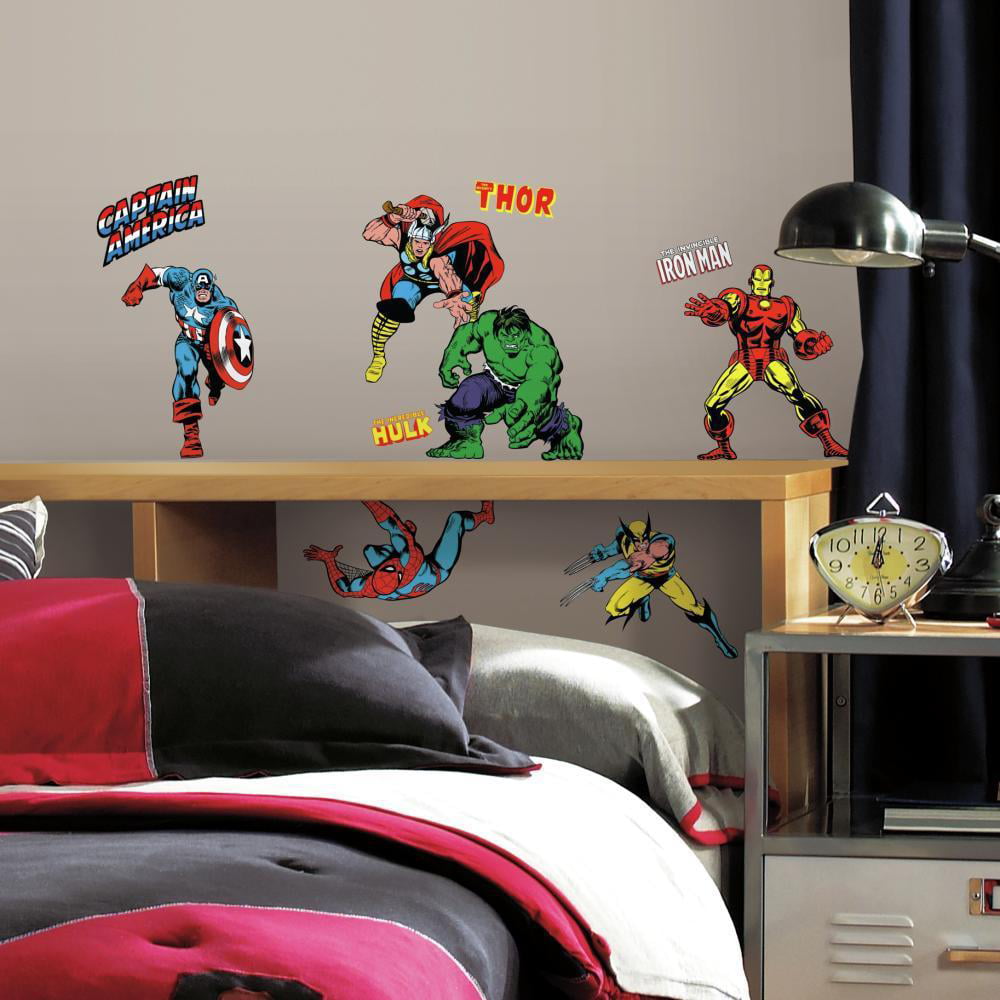 Marvel Avengers Endgame Peel & Stick GIANT Wall Decals Kids SUPERHERO Stickers 