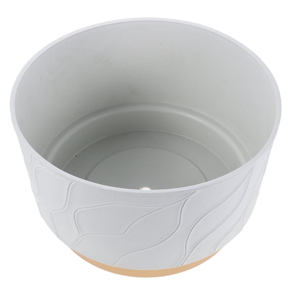CTIRCHIU White Plastic Flower Pot with Luxury Texture for Orchid and Succulent Planters