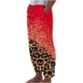 thumbnail image 1 of VEKDONE Womens Linen Long Pants Red L, 1 of 5