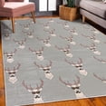 thumbnail image 3 of Deer Decorative Rug, Hipster Inspired Antlers Glasses Mustaches Funny Animal Pattern Woodland Vintage, Quality Carpet for Bedroom Dorm and Living Room, 6 Sizes, Pale Purpleblue, by Ambesonne, 3 of 4